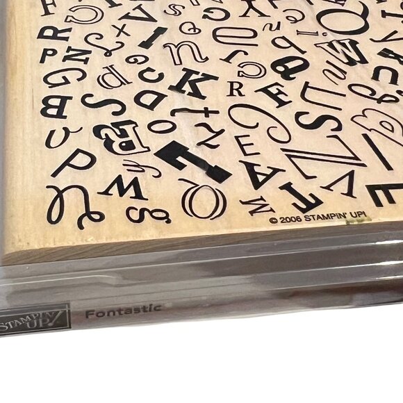 Alphabet Stamp Background Wood Rubber Stamp 2006 By Stampin Up! - Picture 3 of 3
